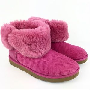 Women’s Ugg Bailey Button Perforated Boots Pink 8